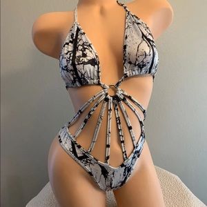 NWOT Marbled Exotic Dancer Stripper Outfit
